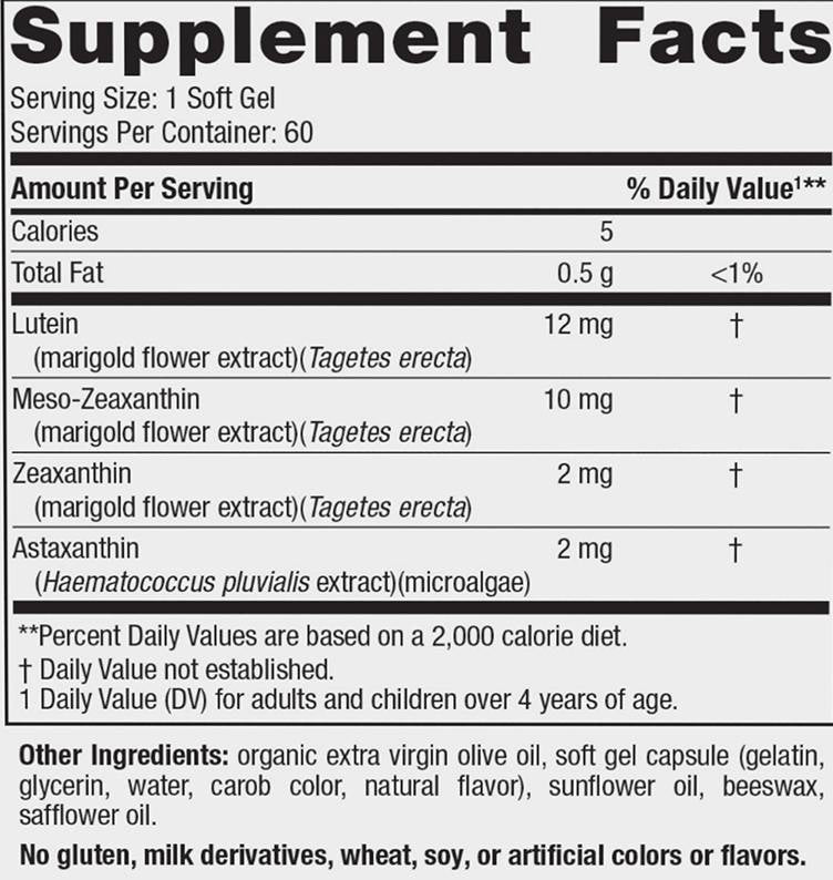 Défense oculaire légère bleue - 60 capsules de gel