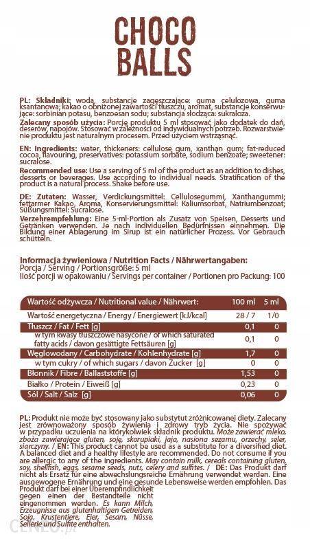 Sirop zéro calorie | Choco Balls - 500 ml