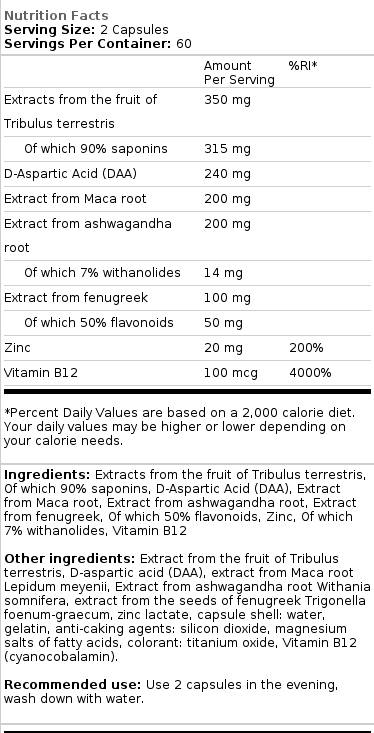 Support des hommes Extreme | Booster de testostérone - 120 capsules