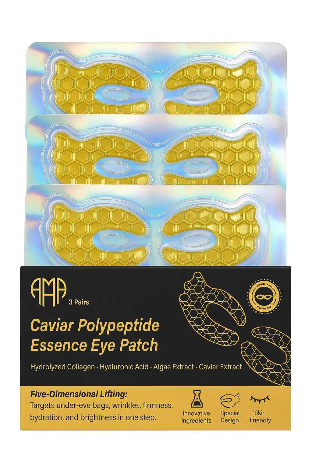 Caviar Polypeptide Essence Patch - Collagène intensif et soins d'hydratation (3 PC)