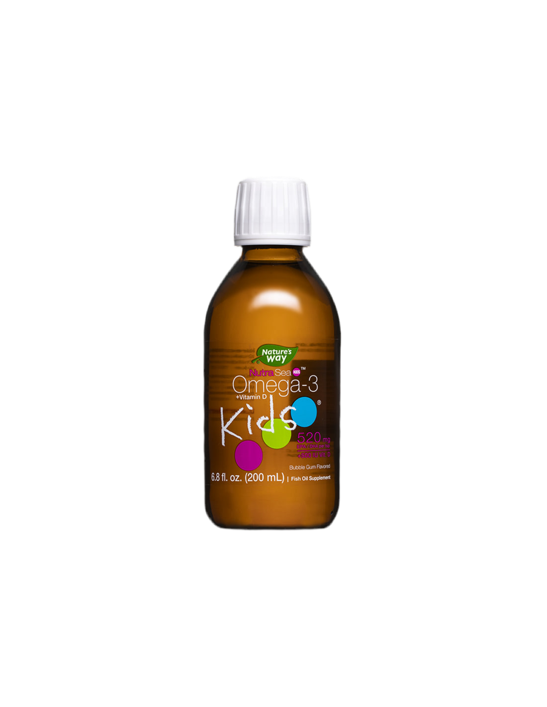 Oméga-3 + vitamine D3 pour les enfants - Nutrasea Kids - Formule liquide hautement digestible, 200 ml, avec saveur de gomme