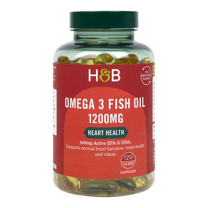 Huile de poisson concentrée oméga-3 (huile de poisson oméga 3) 1200 mg 120 capsules Holland & Barrett