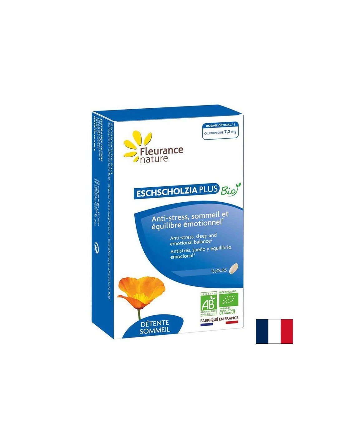 Stress et insomnie - Esholtsia Plus, 30 comprimés Nature fleurance