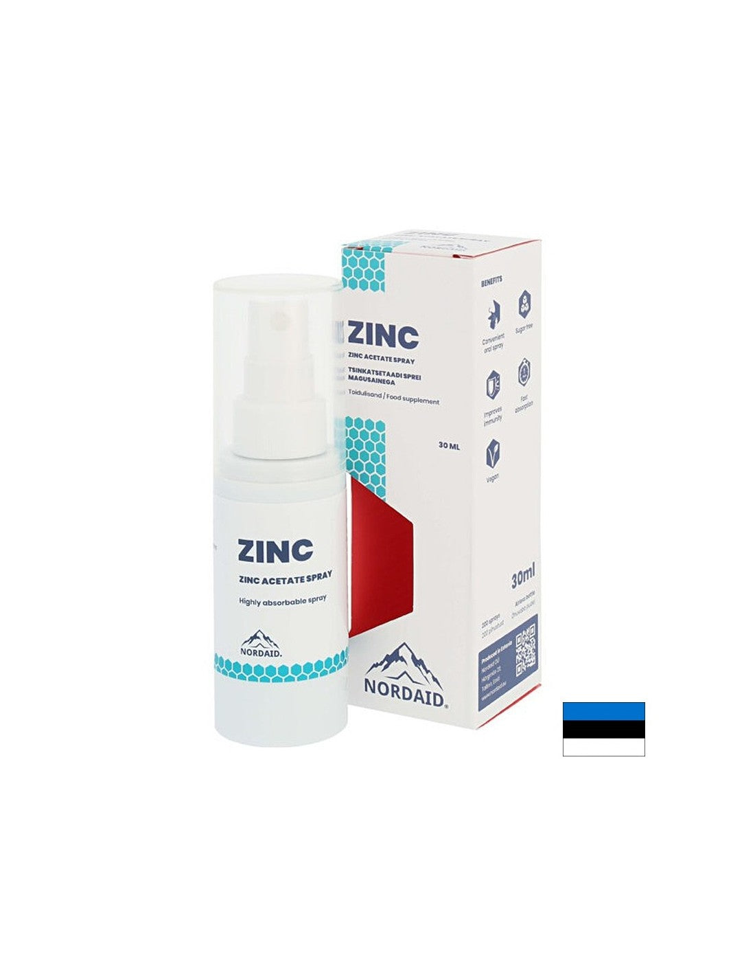 Immunité - Zinc (acétate), spray aromatisé à la menthe 30 ml/ 200 pulvérisations <tc>Nordaid</tc>