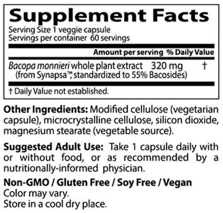 Bacopa avec Synapsa 320 mg - 60 capsules