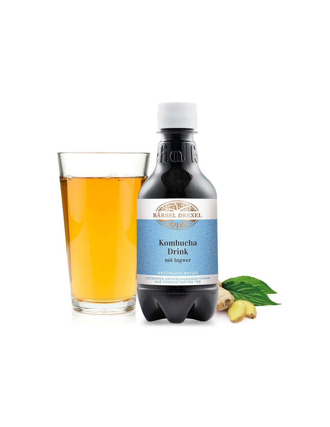 Kombucha et jus de gingembre - Santé pour l'estomac, le foie et le système cardiovasculaire, 330 ml.