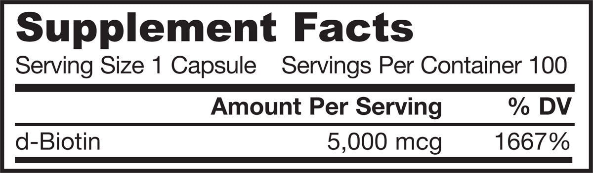 Biotine 5000 mcg - 100 capsules