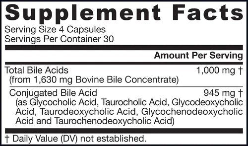 Facteurs d'acide biliaire - 120 capsules