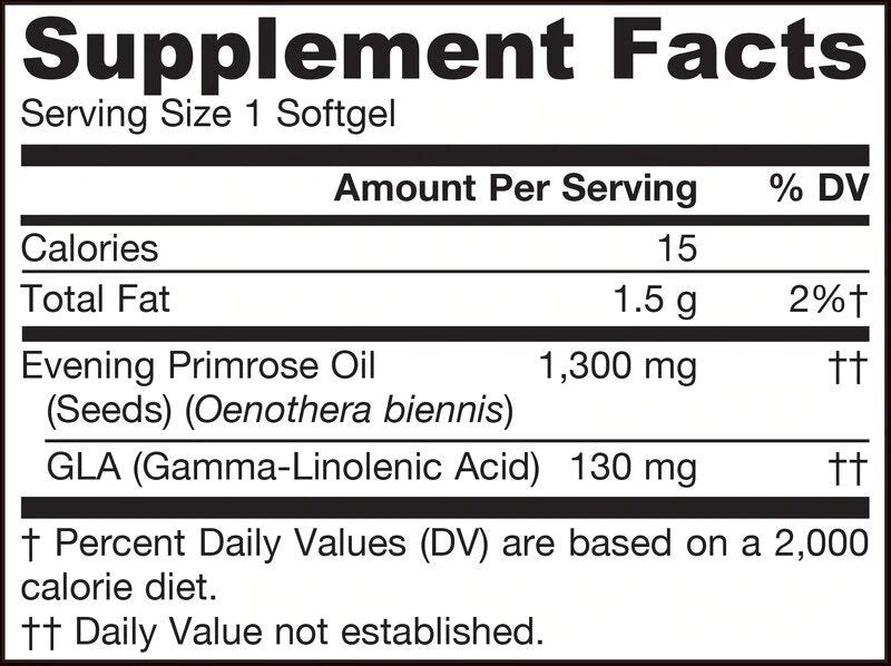 Evening Primrose Huile 1300 - 60 capsules de gel