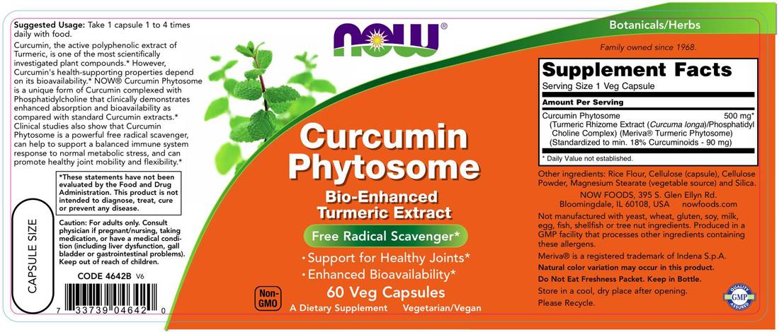 Phytosome de curcumine/Extrait de curcuma amélioré - 60 capsules