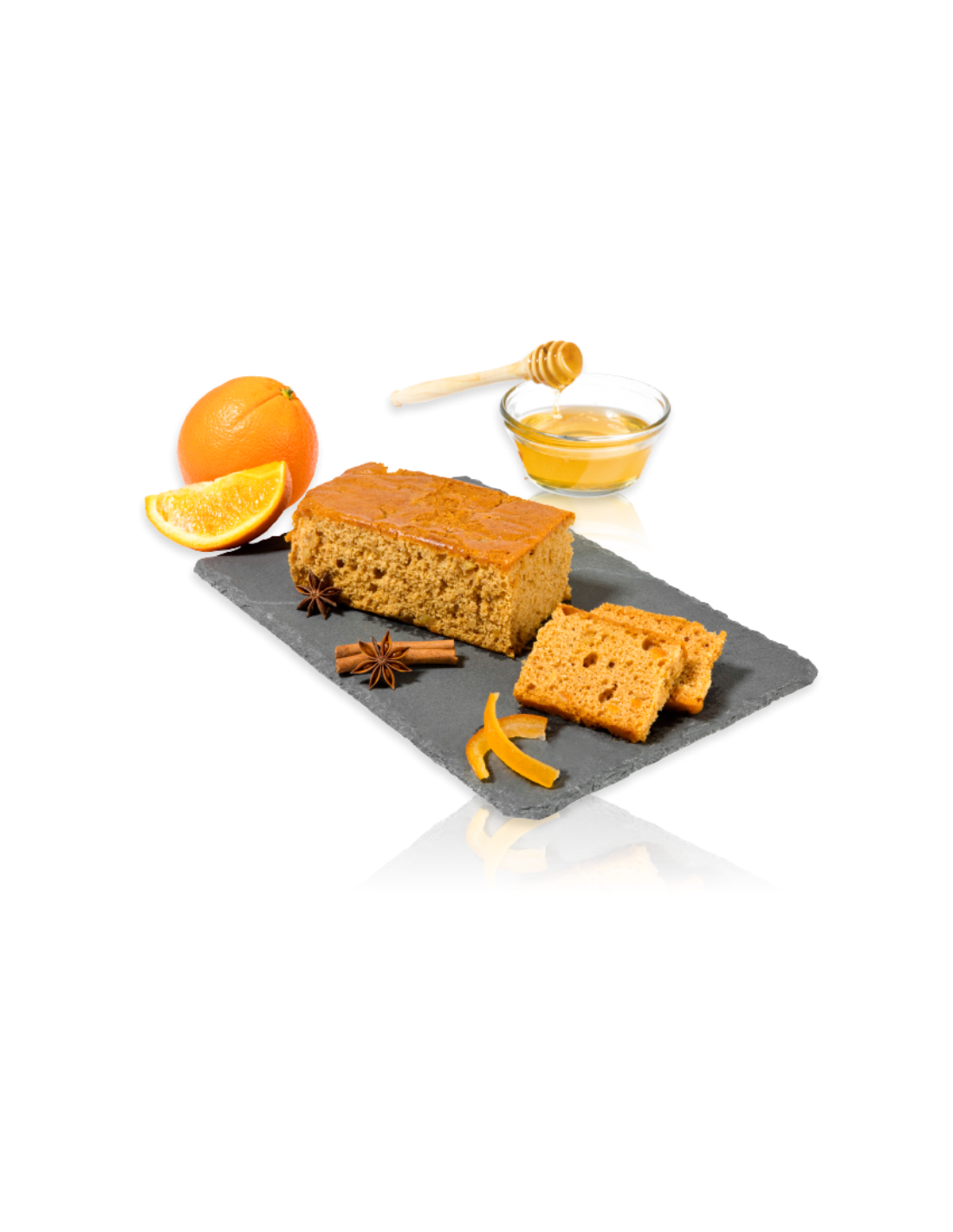 Pain de miel français avec peau d'orange - 40% de miel, 18% d'écorce d'orange, 250 g