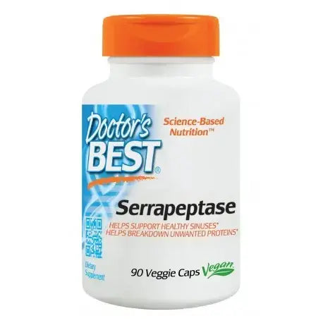 Serrapeptase 40000 pour une activité normale des sinus et des voies respiratoires, 90 capsules, <tc>Doctor's Best</tc>