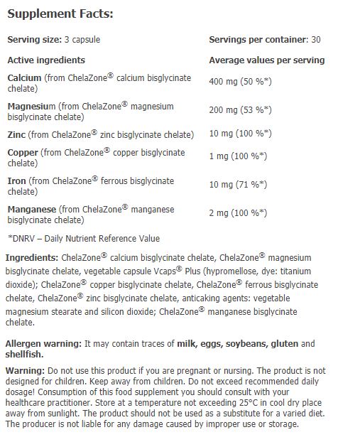 Chelazone® Multichel® Complete 6 bisglycinate chélate/90 VCAPS