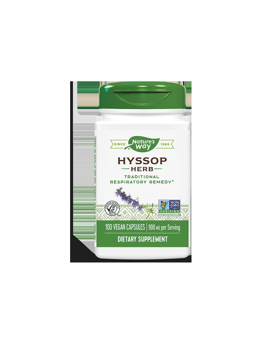 Pour les infections respiratoires, la toux et le flegme - Hyssop, 450 mg, 100 capsules Nature's Way