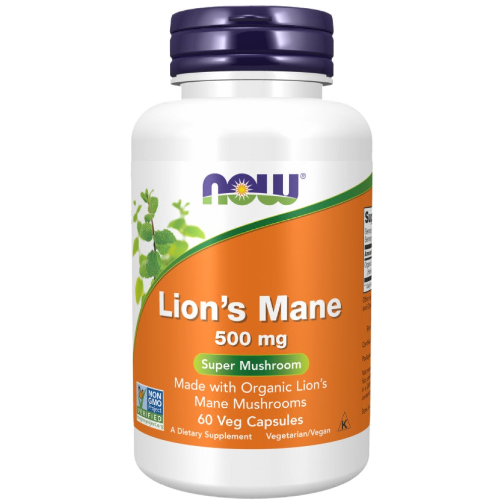Mane de Lion 500 mg | Fabriqué avec des champignons de crinière de lion biologique - 60 capsules
