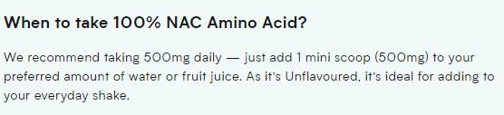 100% NAC/N-acétyl cystéine Powder 200 grammes