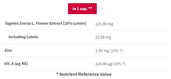 Lutéine 25 mg | Pour les soins des yeux - 90 capsules