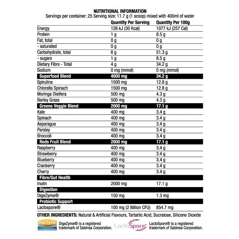 Greens sérieux | Formule verts et rouges - 292,5 grammes