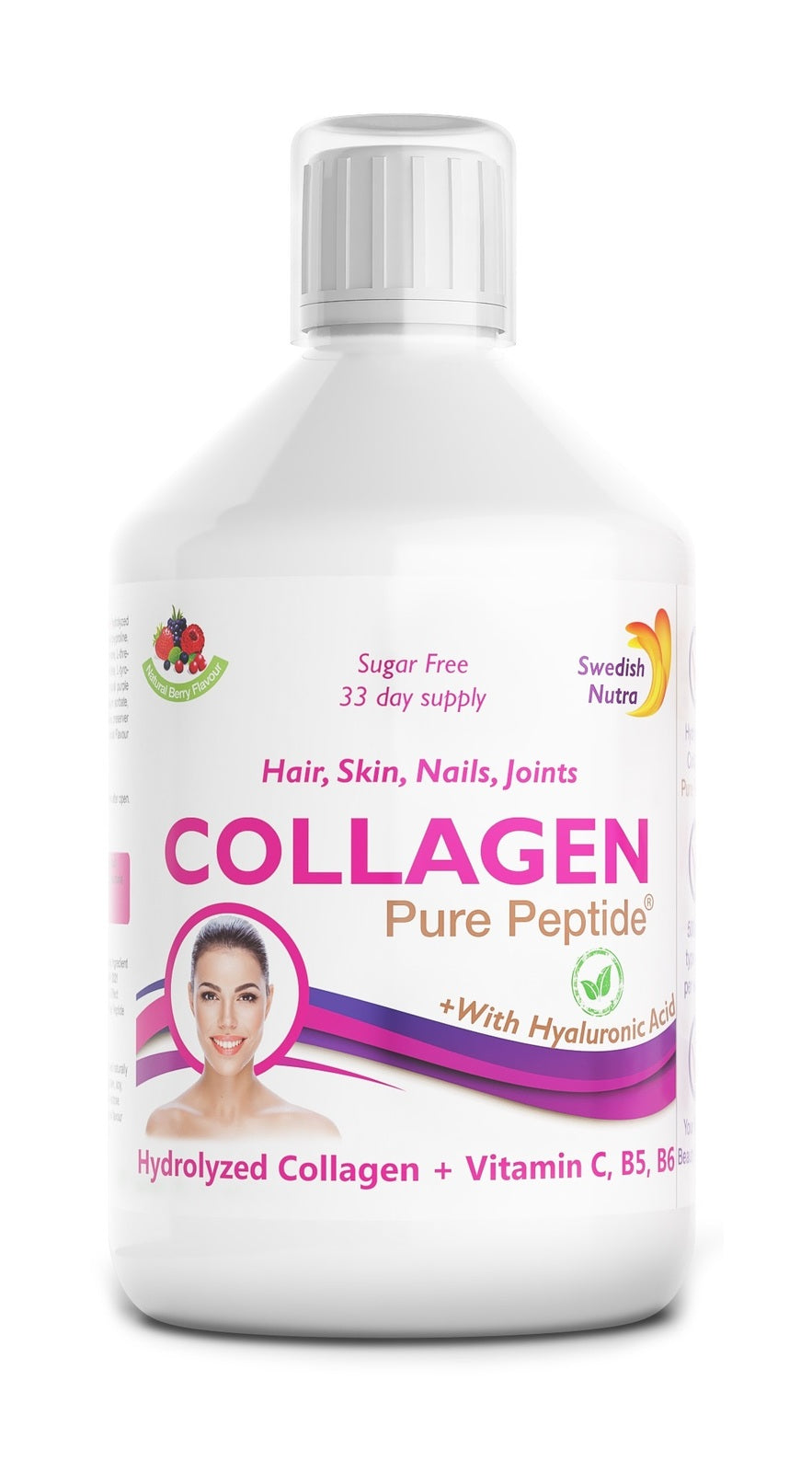 Collagène de bœuf 5 000 mg avec de l'acide hyaluronique 5 mg - 500 ml
