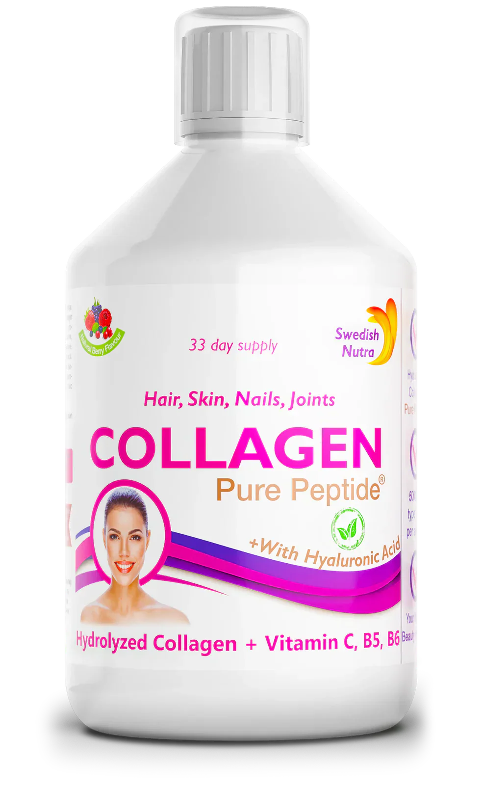 Collagène de bœuf 5 000 mg avec de l'acide hyaluronique 5 mg - 500 ml