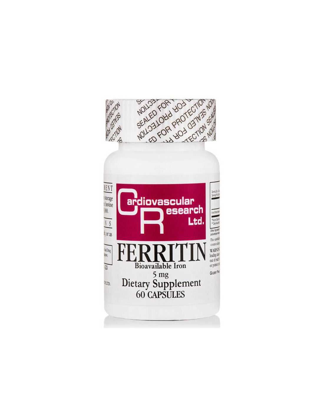 Anémie et fatigue en fer - ferritine, 5 mg, 60 capsules