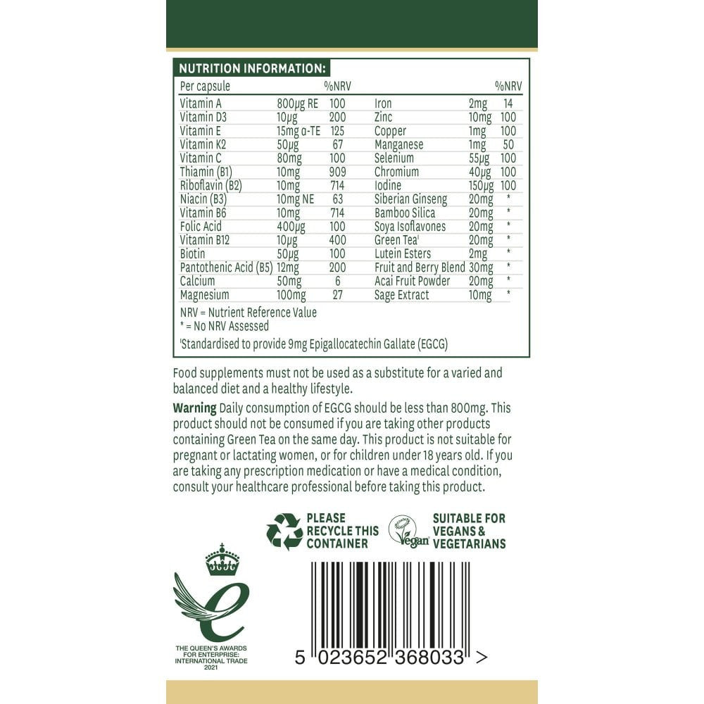 Complexe pour les femmes 50+ (femmes 50+ multi-vitamines et minéraux) 30 capsules natures
