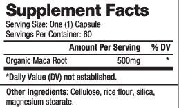 MACA Organic 500 mg/60 Caps