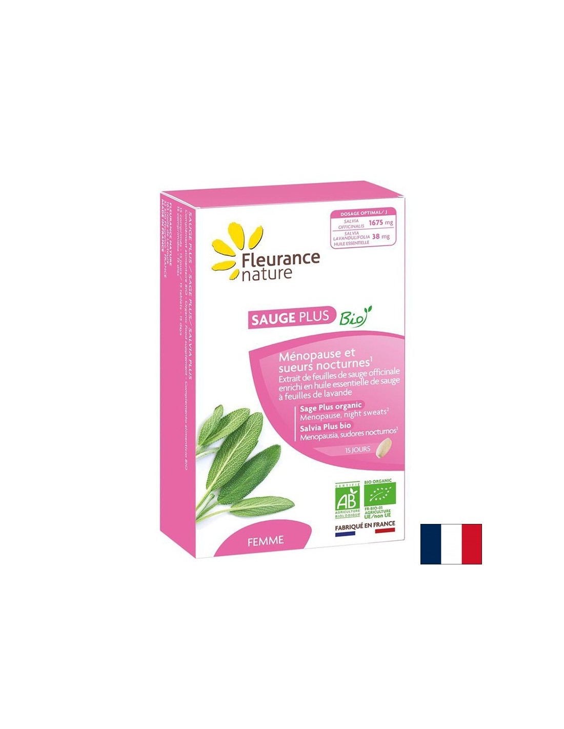 Pour la ménopause et la transpiration excessive - Salvia +, 500 mg x 15 comprimés