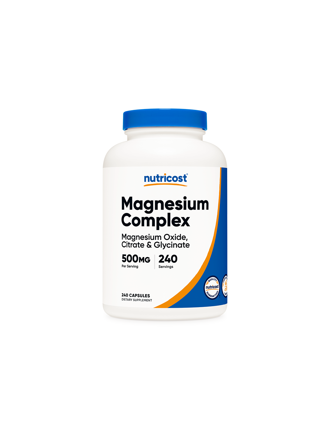 Fonction nerveuse et musculaire - Complexe de magnésium, 500 mg x 240 capsules <tc>Nutricost</tc>