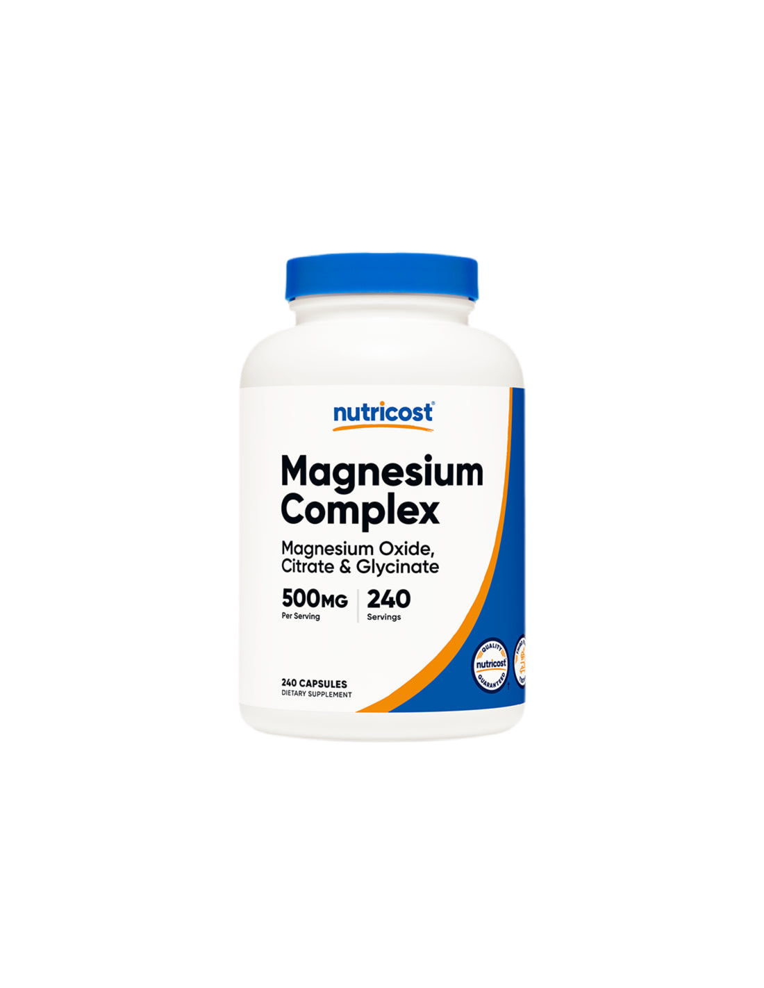 Fonction nerveuse et musculaire - Complexe de magnésium, 500 mg x 240 capsules <tc>Nutricost</tc>