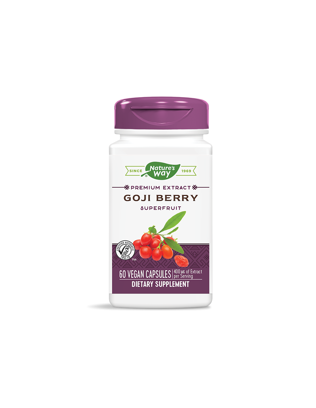 Goji Berry - Extrait premium - Immunité et vitalité, 500 mg, 60 capsules