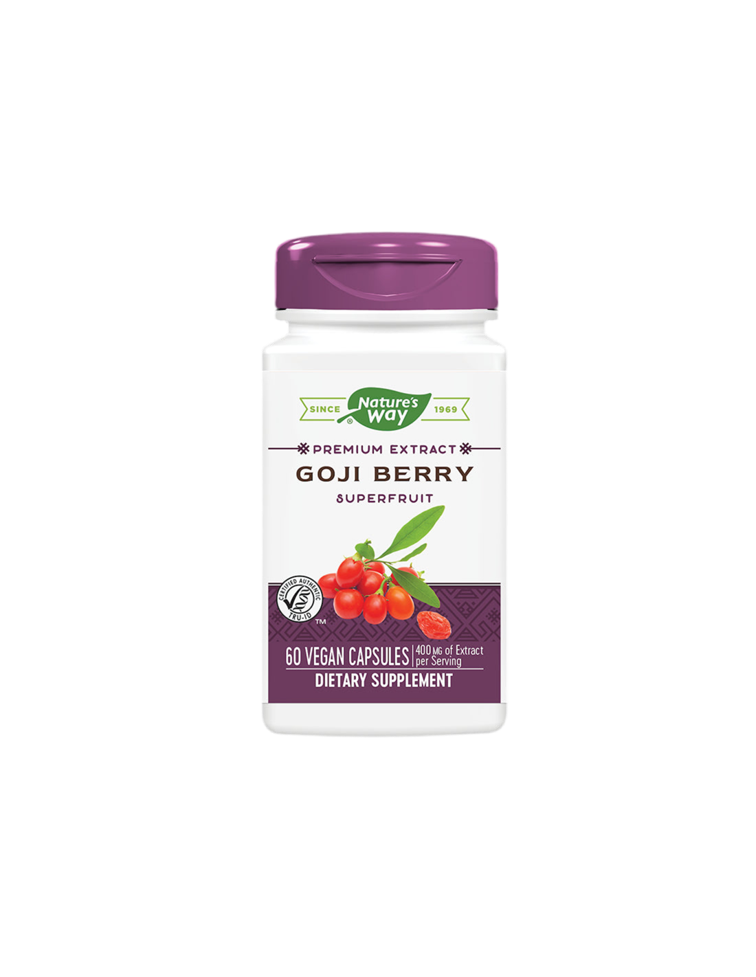 Goji Berry - Extrait premium - Immunité et vitalité, 500 mg, 60 capsules