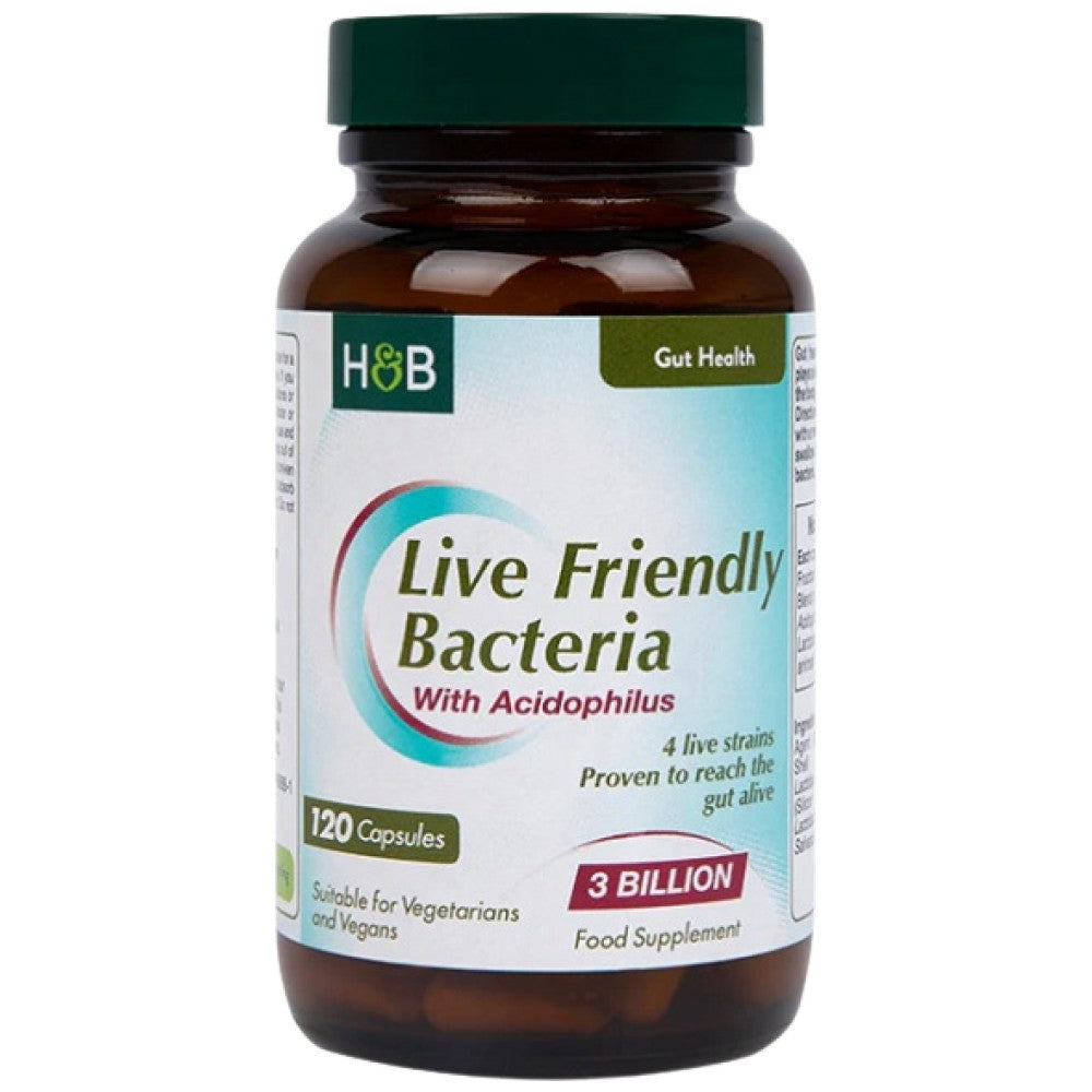 Bactéries amicales en direct | Avec acidophilus 3 milliards - 120 capsules