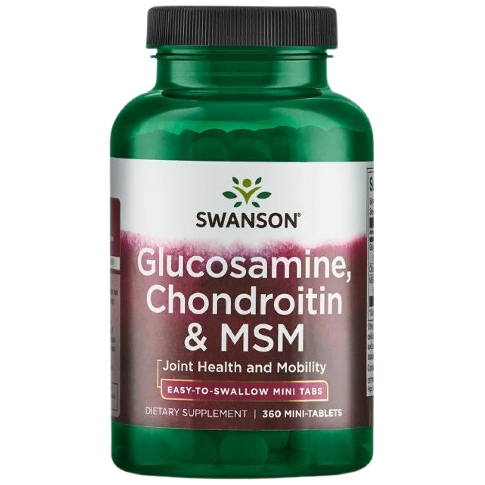 Glucosamine, chondroïtine et MSM | Mini comprimés - 360 comprimés