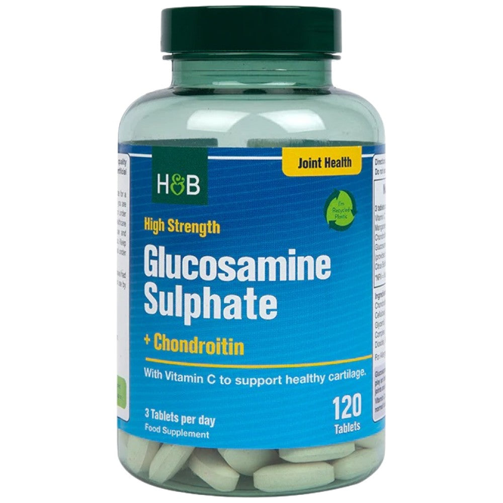 Sulfate de glucosamine à haute résistance + chondroïtine - 120 comprimés
