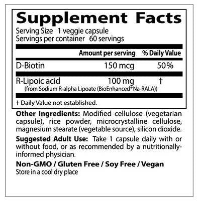 Meilleur acide R-lipoïque/Na-R-Ala stabilisé 100 mg - 180 capsules