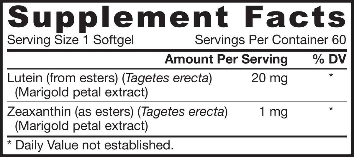 Lutéine 20 mg - 120 softgels