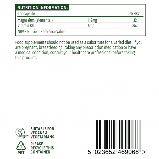 Citrate de magnésium + vitamine B6 (Citrate de magnésium élémentaire) 119 mg 60 capsules natures