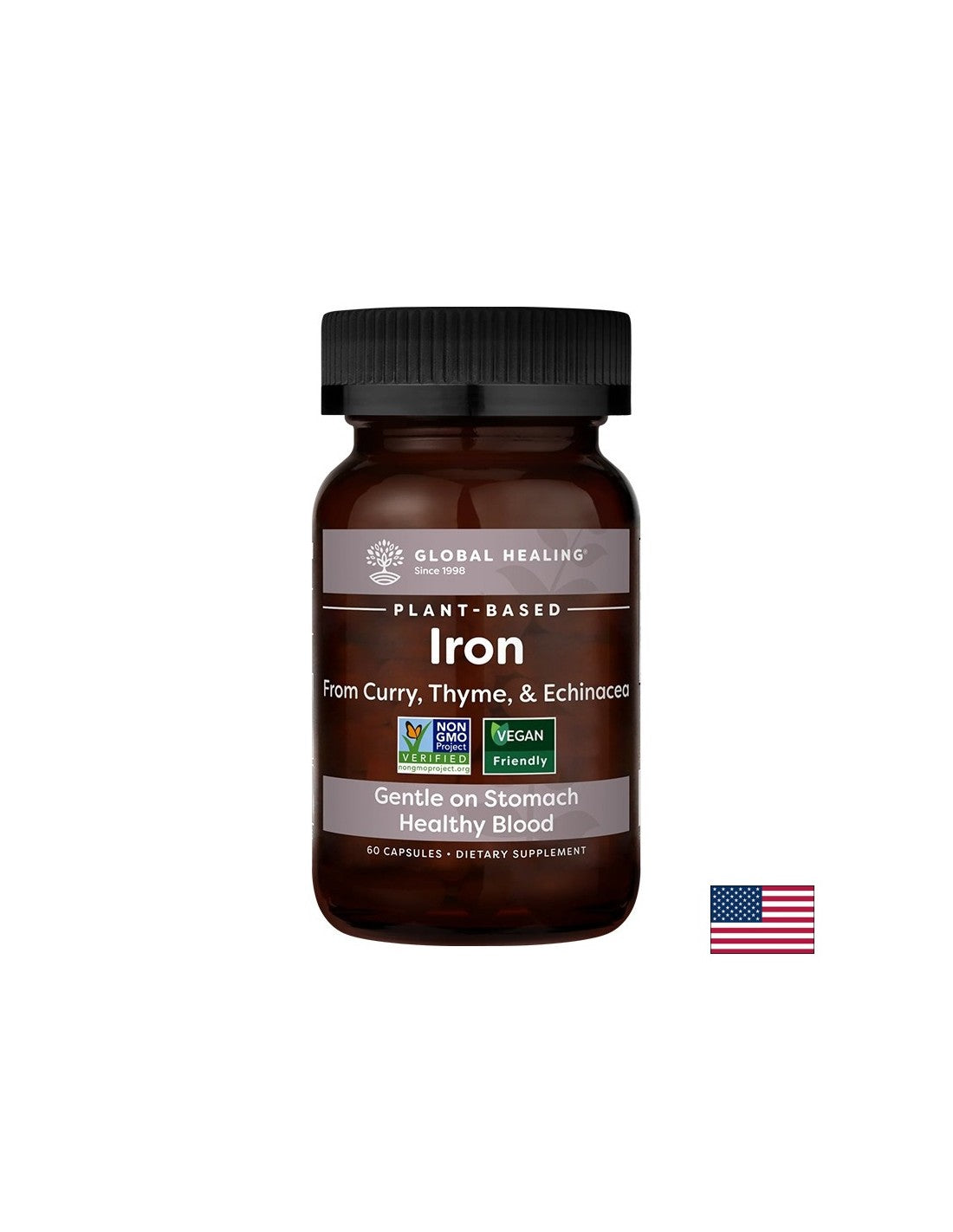 Anémie - fer végétalien (du curry, du thym et de l'échinacée), 60 capsules