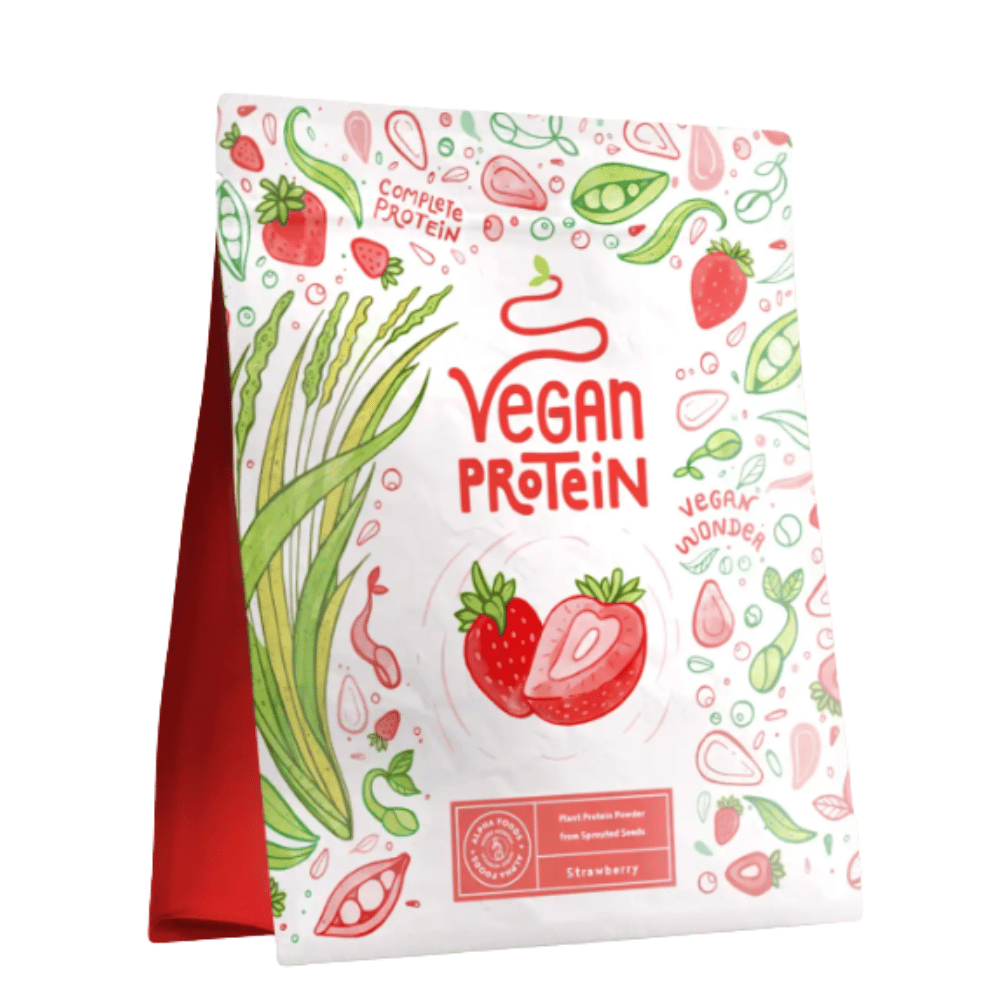 Presque de protéines végétaliennes à la fraise - 600 g fabriqué en Allemagne - Alpha Foods
