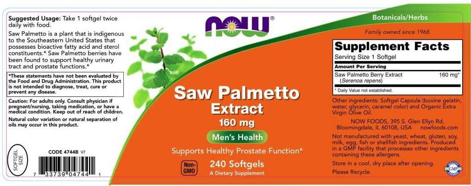 Saw Palmetto Extrait 160 mg - 60 capsules de gel
