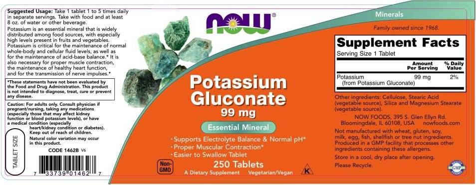 Gluconate de potassium - 250 comprimés