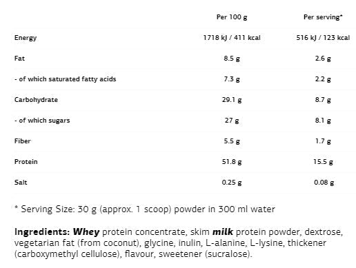 Milkshake protéique - 0,500 kg