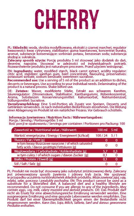 Sirop zéro calorie | Cherry - 500 ml