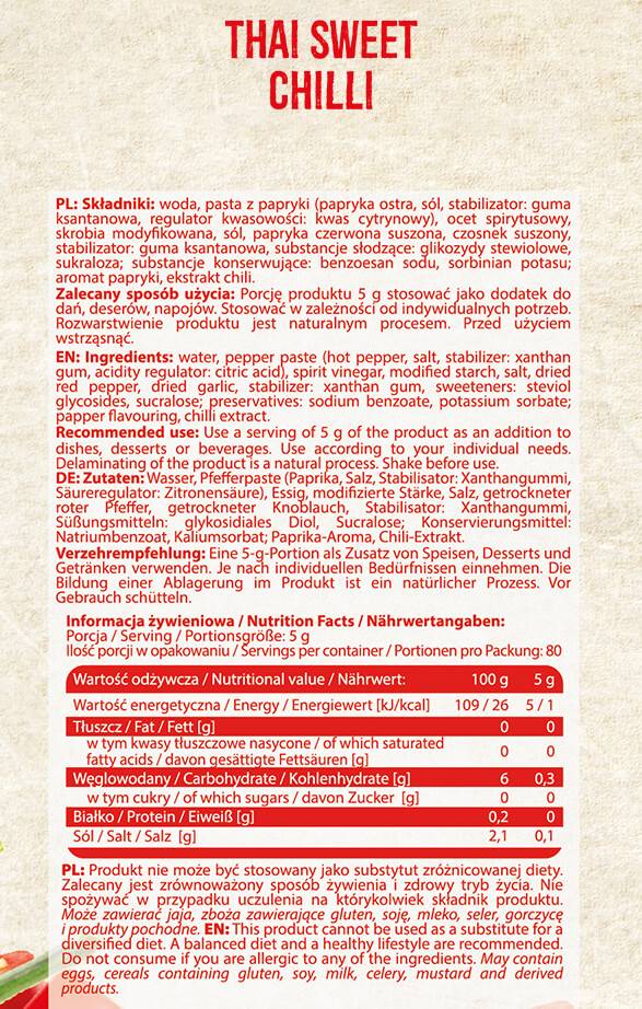 Sauce au piment sucré thaï | Faible calorique - 400 ml