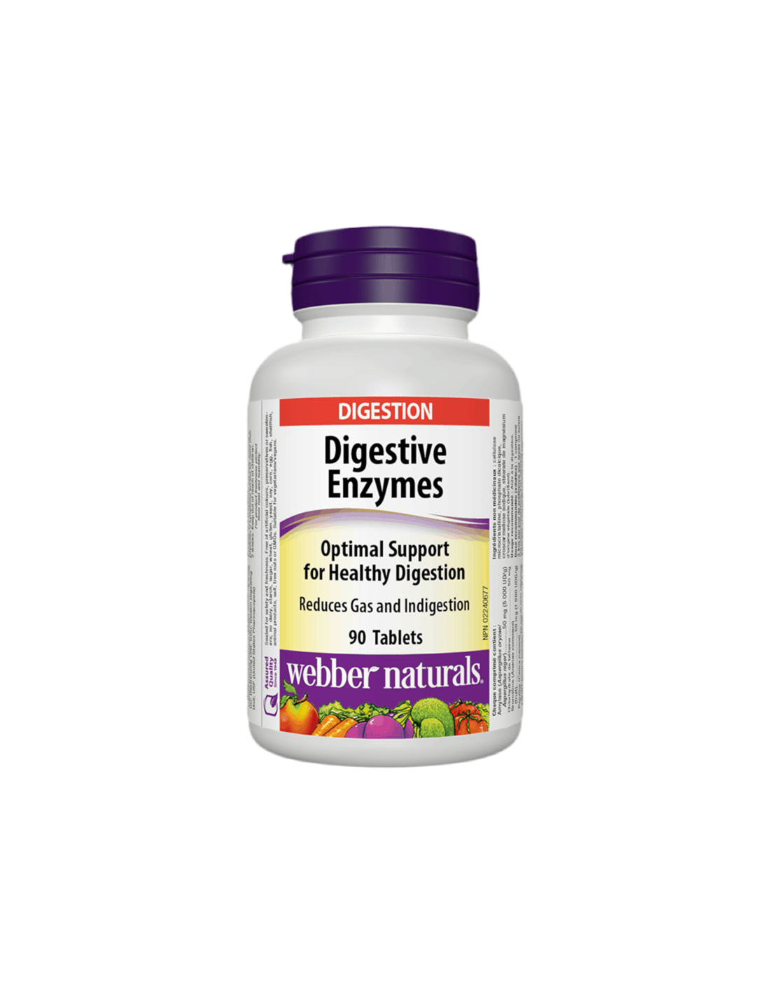 Enzymes digestives x 90 comprimés <tc>Webber Naturals</tc>
