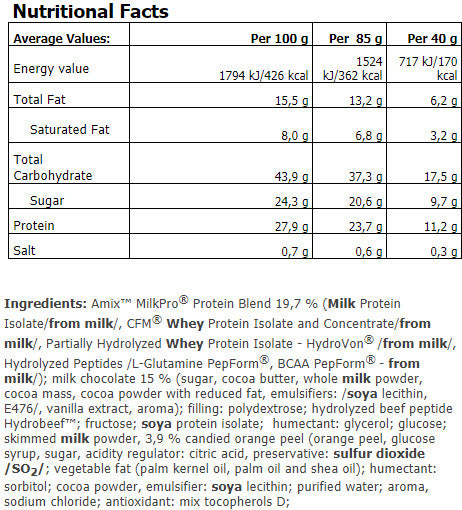 Barre protéique exclusive/85 gr.