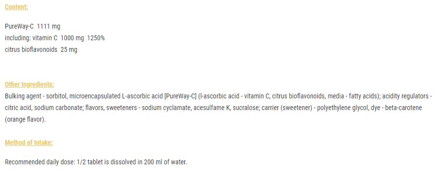 Gold Vit C 1000/effervescent - 20 comprimés effervescents