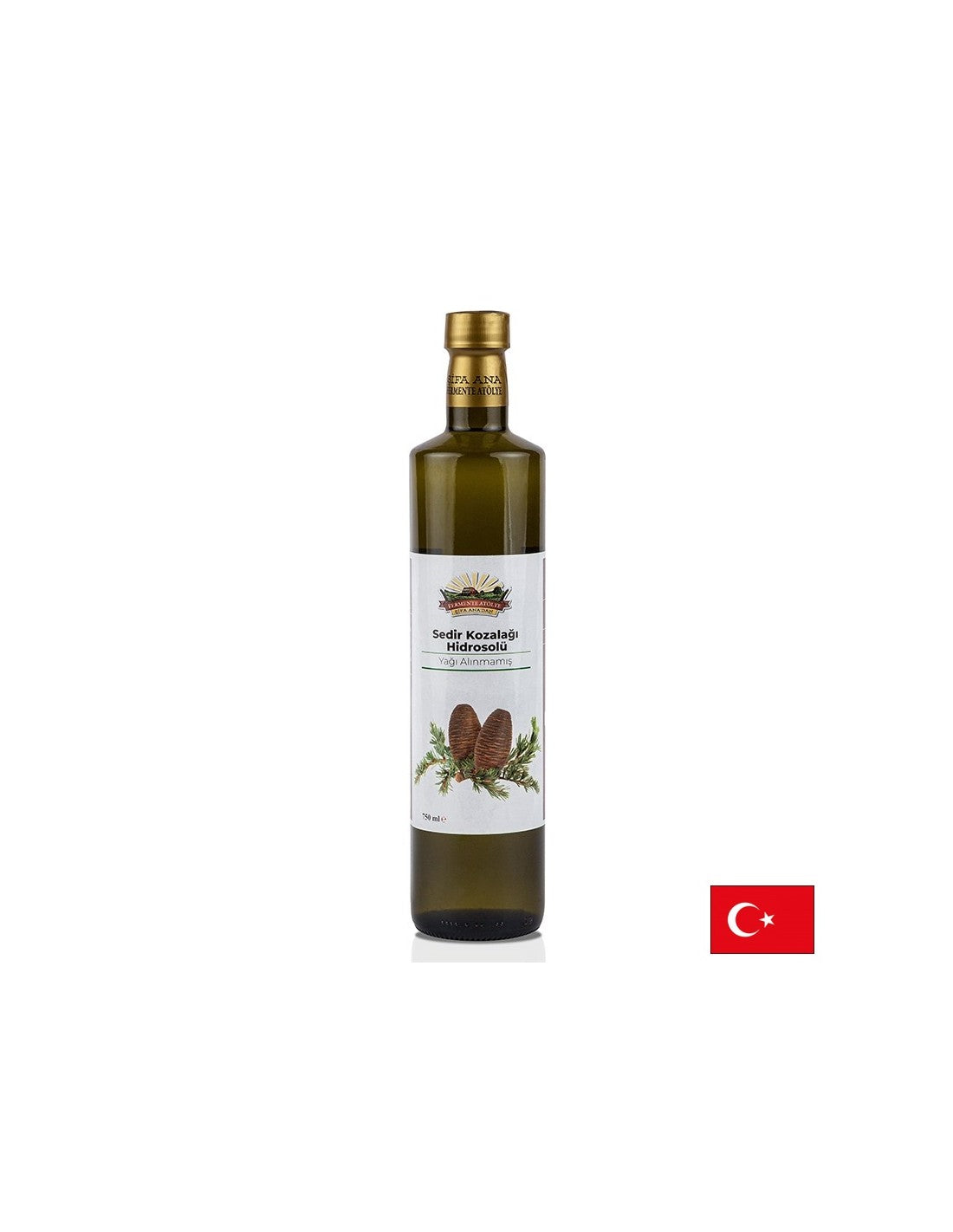 Hydrosol (eau florale) des cônes de cèdre - Soins de la peau, système respiratoire et nerveux, 750 ml