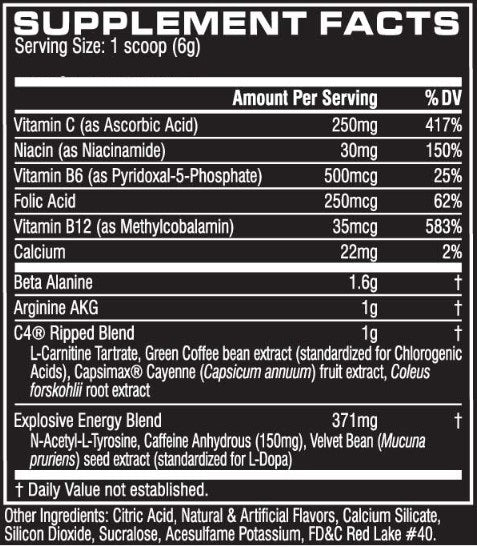C4 Ripped avant l'entraînement/1 portion
